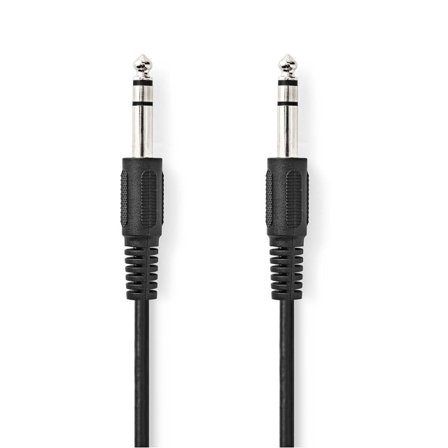 Nedis Stereo Audio Cable | 6.35 mm Male | 6.35 mm Male | Nickel Plated | 2.00 m | Round | Black | Label