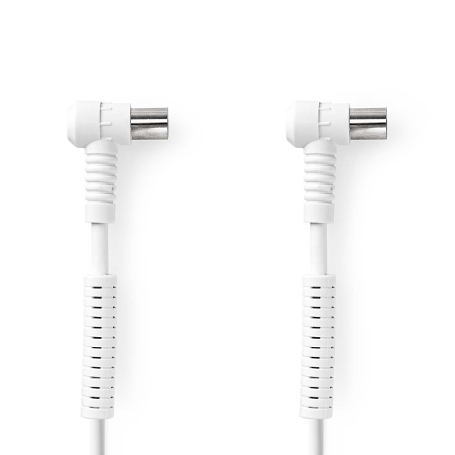 Nedis Coax Cable | IEC (Coax) Male | IEC (Coax) Female | Nickel Plated | 120 dB | 75 Ohm | Quad Shielded | 1.50 m | Round | PVC | White | Label