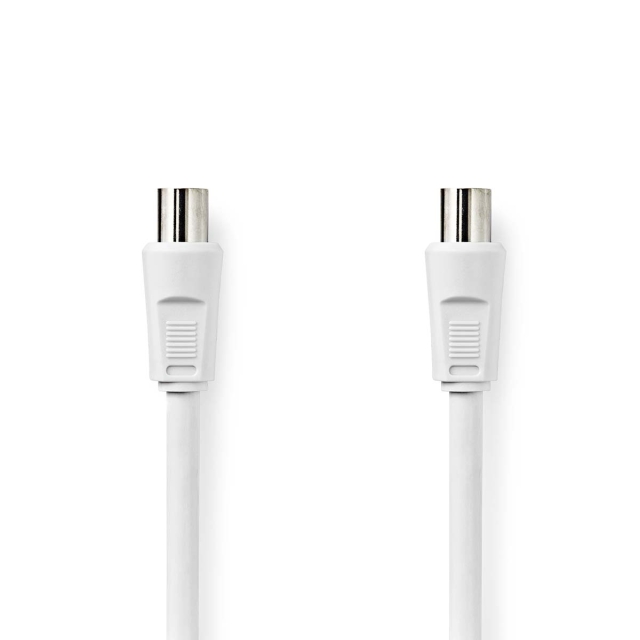 Nedis Coax Cable | IEC (Coax) Male | IEC (Coax) Male | Nickel Plated | 90 dB | 75 Ohm | Double Shielded | 3.00 m | Round | PVC | White | Label