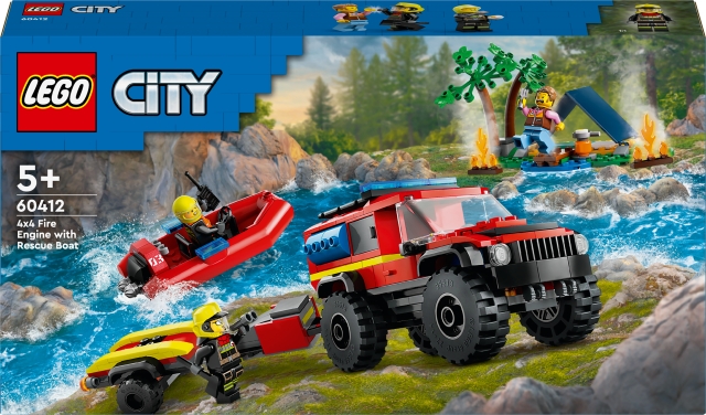LEGO City Fire 60412  - 4x4 Fire Truck with Rescue Boat