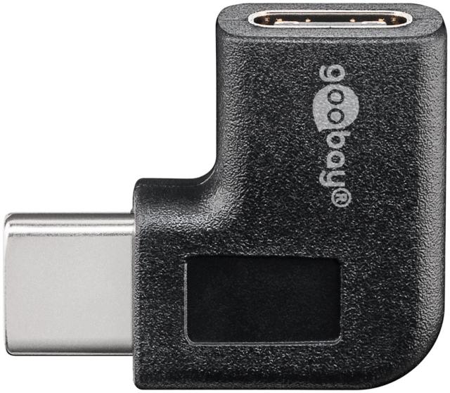 Goobay Adapter USB-C™ till USB-C™ 90°, svart USB-C™ uttag > USB-C™ plugg