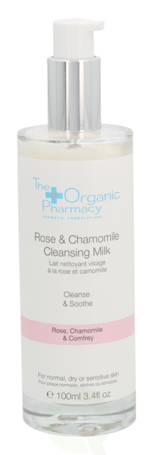 The Organic Pharmacy Rose & Chamomile Cleansing Milk 100 ml For Sensitive Skin/Normal To Dry Skin