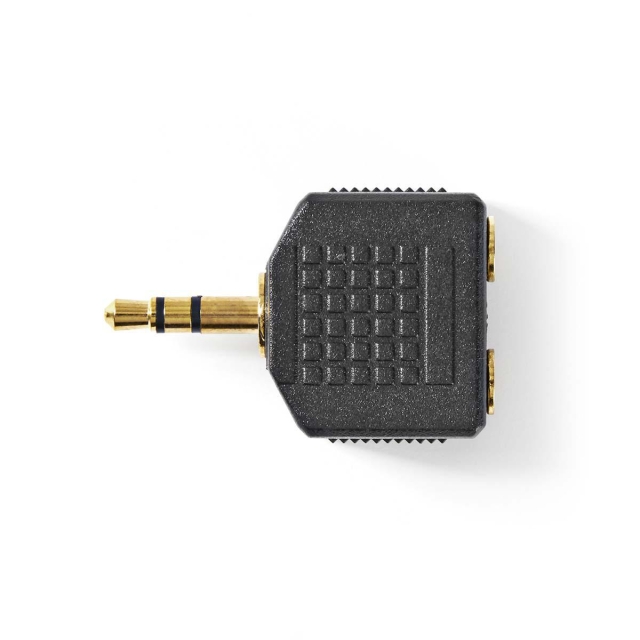 Nedis Stereo Audio Adapter | 3.5 mm Male | 2x 3.5 mm Female | Gold Plated | Straight | ABS | Black | 10 pcs | Polybag