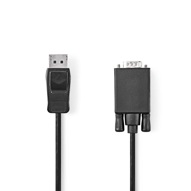 Nedis VGA Cable | DisplayPort Male | VGA Male | Nickel Plated | Maximum resolution: 1080p | 2.00 m | Round | PVC | Black | Label