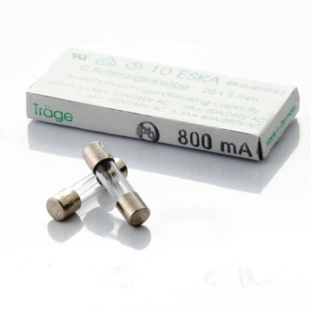 Nordic Quality Glas säkring - slow, 0,8A