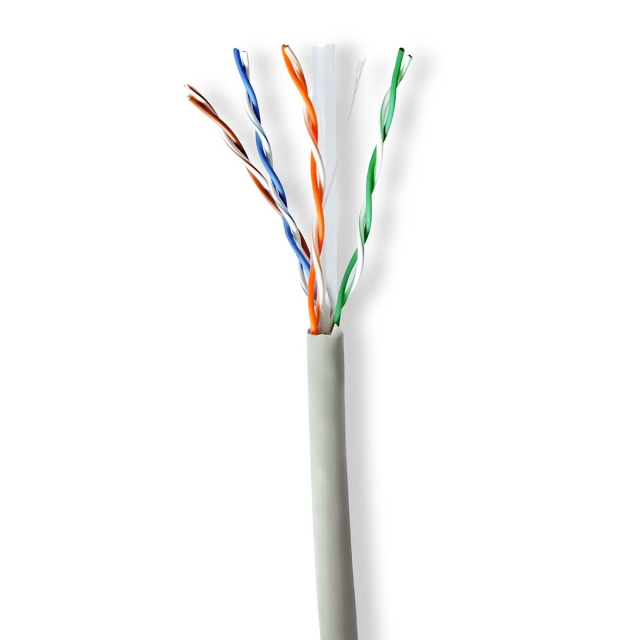 Nedis Network Cable Roll | CAT6 | Stranded | U/UTP | CCA | 305.0 m | Indoor | Round | PVC | Grey | Pull Box