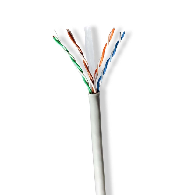 Nedis Network Cable Roll | CAT6 | Solid | U/UTP | CCA | 305.0 m | Indoor | Round | PVC | Grey | Pull Box