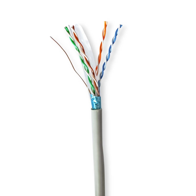 Nedis Network Cable Roll | CAT6 | Solid | F/UTP | CCA | 305.0 m | Indoor | Round | PVC | Grey | Pull Box