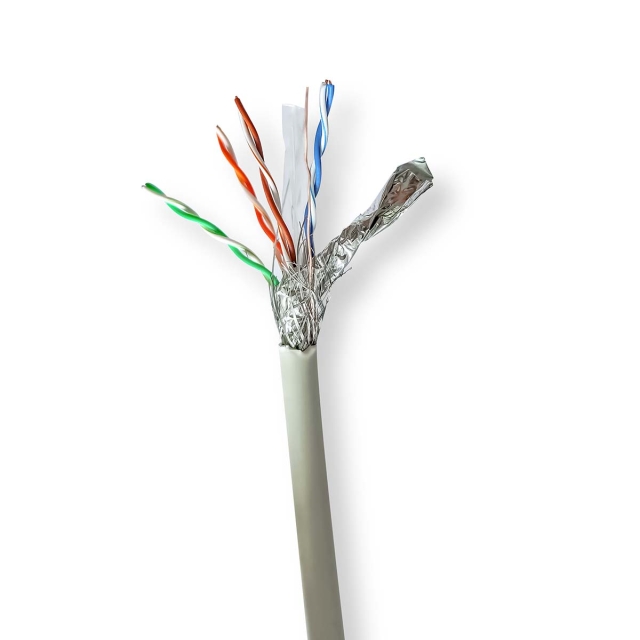 Nedis Network Cable Roll | CAT6 | Stranded | S/FTP | Bare Copper | 305.0 m | Indoor | Round | LSZH | Grey | Pull Box