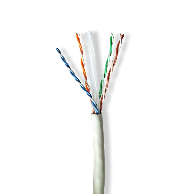 Nedis Network Cable Roll | CAT6a | Solid | U/UTP | Copper | 100.0 m | Indoor | Round | LSZH | Grey | Gift Box