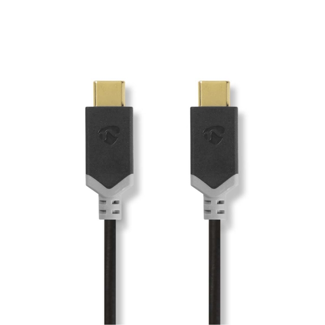 Nedis USB Cable | USB 3.2 Gen 1 | USB-C™ Male | USB-C™ Male | 60 W | 4K@60Hz | 5 Gbps | Gold Plated | 2.00 m | Round | PVC | Black | Box
