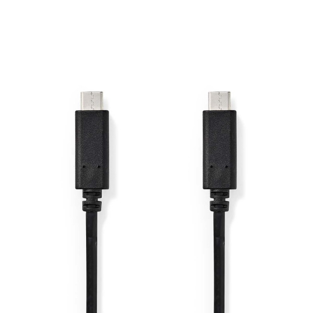 Nedis USB Cable | USB 3.2 Gen 1 | USB-C™ Male | USB-C™ Male | 60 W | 4K@60Hz | 5 Gbps | Nickel Plated | 3.00 m | Round | PVC | Black | Box