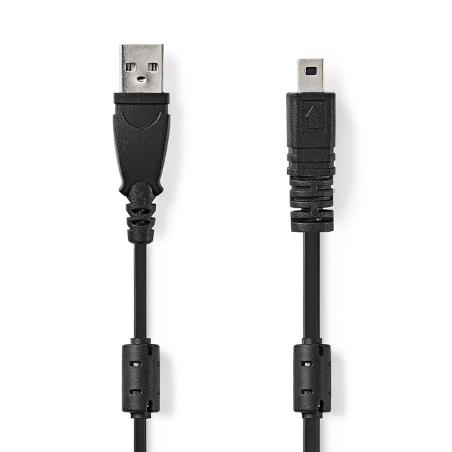 Nedis USB Cable | USB 2.0 | USB-A Male | UC-E6 8-Pins Male | 480 Mbps | Nickel Plated | 2.00 m | Round | PVC | Black | Label