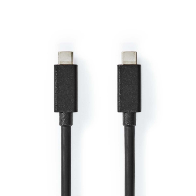 Nedis USB Cable | USB 3.2 Gen 2 | USB-C™ Male | USB-C™ Male | 100 W | 4K@60Hz | 20 Gbps | Nickel Plated | 2.00 m | Round | PVC | Black | Label