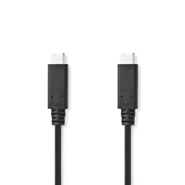 Nedis USB Cable | USB 3.2 Gen 2 | USB-C™ Male | USB-C™ Male | 240 W | 8K@30Hz | 20 Gbps | Nickel Plated | 1.00 m | Round | PVC | Black | Label