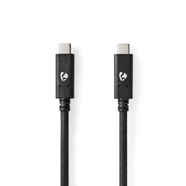 Nedis USB Cable | USB 3.2 Gen 2 | USB-C™ Male | USB-C™ Male | 100 W | 4K@60Hz | 10 Gbps | Nickel Plated | 1.00 m | Round | PVC | Black | Box