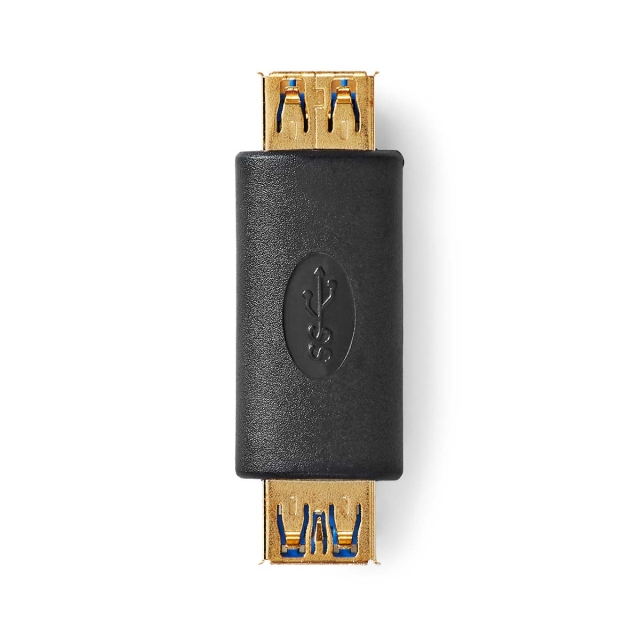 Nedis USB Adapter | USB 3.2 Gen 1 | USB-A Female | USB-A Female | 5 Gbps | Gold Plated | Anthracite | Box