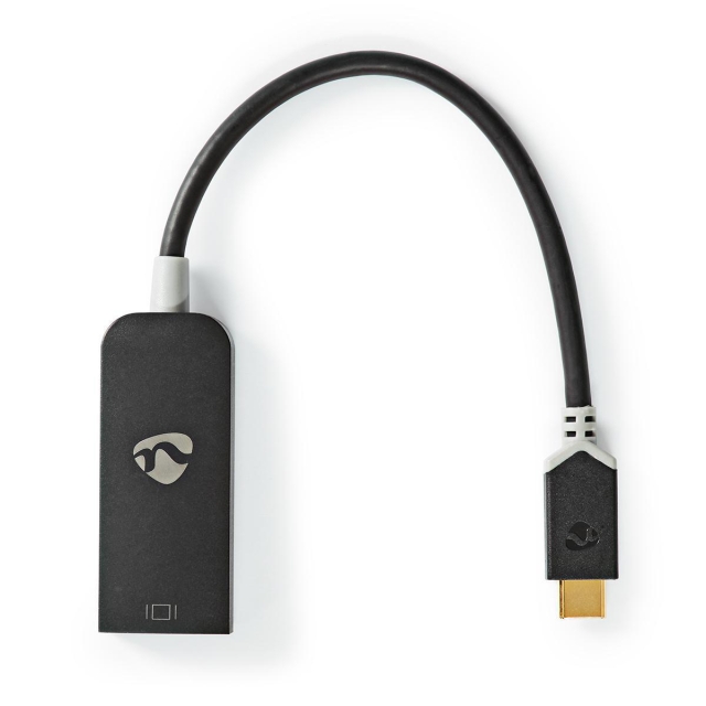 Nedis USB Adapter | USB 3.2 Gen 1 | USB-C™ Male | DisplayPort Female | 0.20 m | Round | Gold Plated | PVC | Anthracite | Window Box