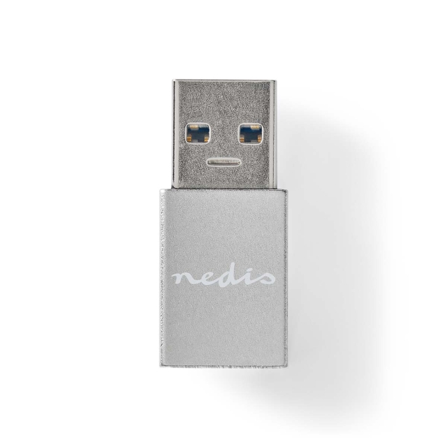 Nedis USB Adapter | USB 3.2 Gen 1 | USB-A Male | USB-C™ Female | 5 Gbps | Nickel Plated | Black | Box