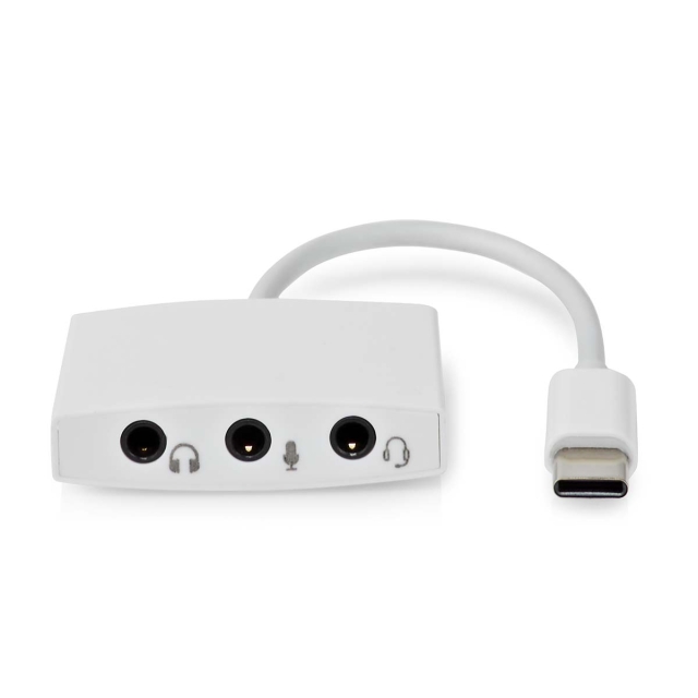 Nedis USB-C™ Adapter | USB 2.0 | USB-C™ Male | 3.5 mm Female | 0.10 m | Round | Nickel Plated | ABS/PVC | White | Box