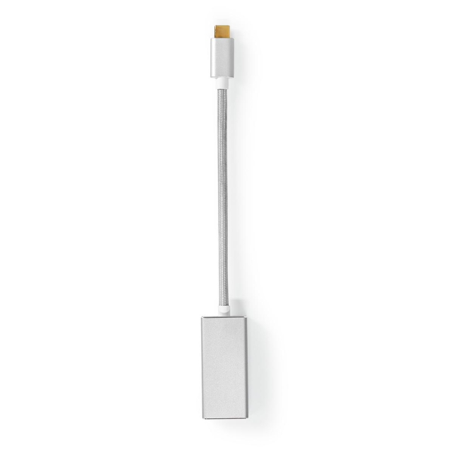 Nedis USB Adapter | USB 3.2 Gen 1 | USB-C™ Male | DisplayPort Female | 0.20 m | Round | Gold Plated | Braided / Nylon | Silver | Cover Window Box