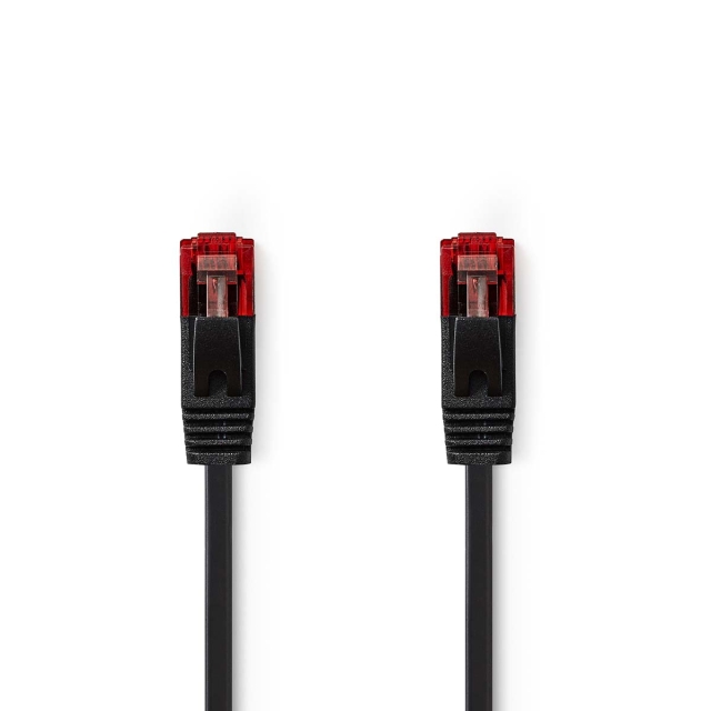 Nedis CAT6 Cable | RJ45 Male | RJ45 Male | U/UTP | 2.00 m | Flat | PVC | Black | Label