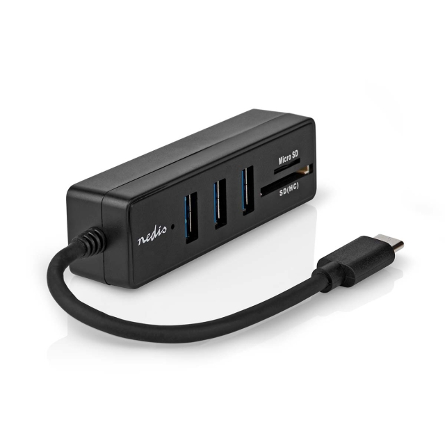 Nedis USB Hub | 1x USB-C™ | 3x USB A Female | 5 port(s) | USB 3.2 Gen 1 | USB Powered | 5 Gbps | SD & MicroSD