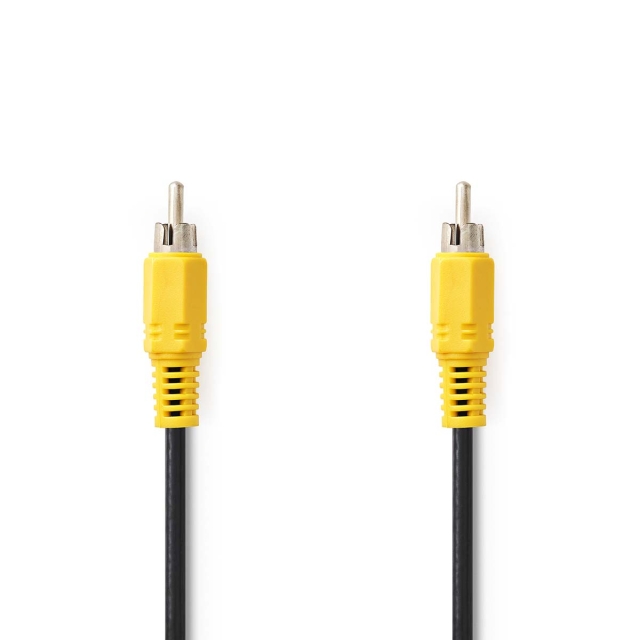 Nedis Composite Video Cable | RCA Male | RCA Male | Nickel Plated | 480p | 10.0 m | Round | PVC | Black | Label