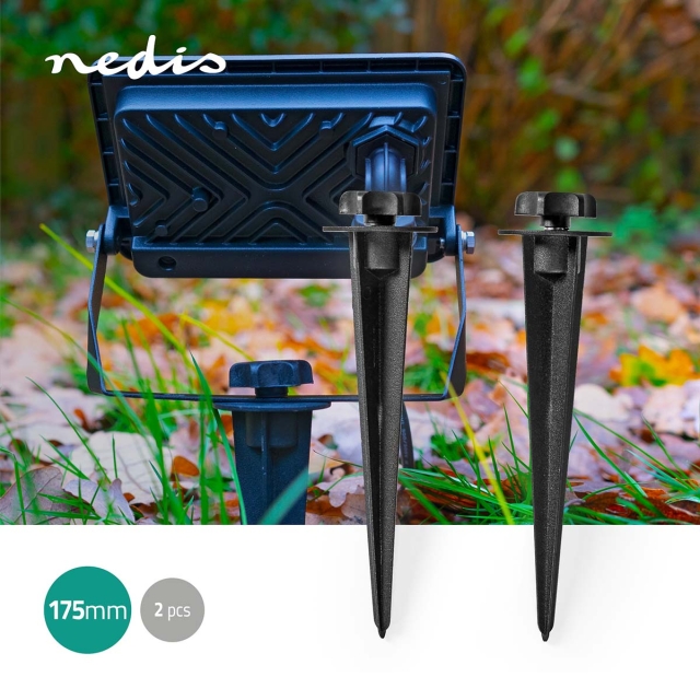 Nedis Ground Spike | 2 pcs | Aluminium | Black
