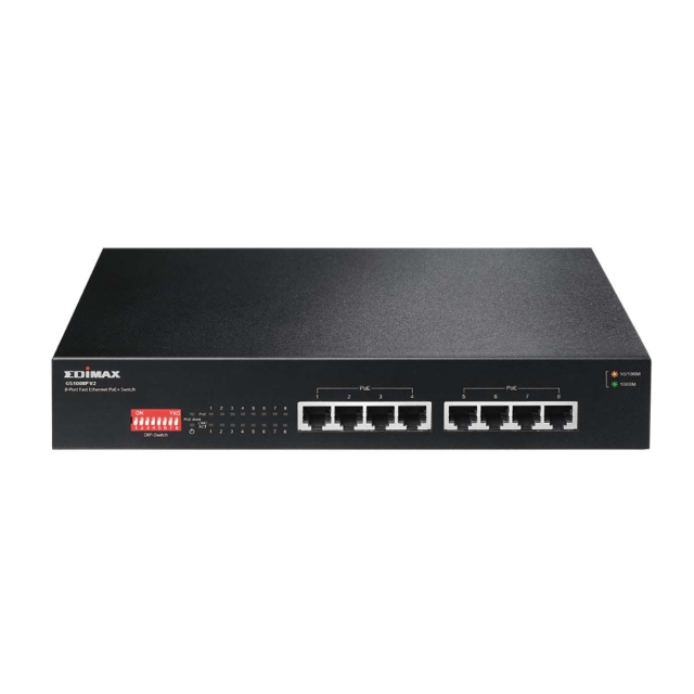 Edimax Long Range 8-Port Gigabit PoE+ Switch with DIP Switch