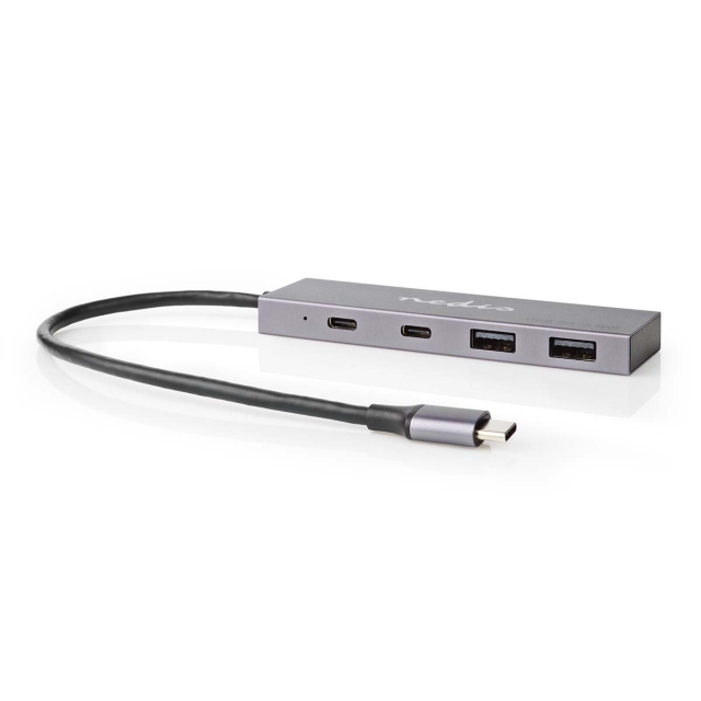 Nedis USB Hub | 1x USB-C™ 3.2 Gen 2 Male | 2x USB-A 3.2 Gen 2 Female / 2x USB-C™ 3.2 Gen 2 Female | 4 port(s) | USB 3.2 Gen 2 | USB Powered | 10 Gbps