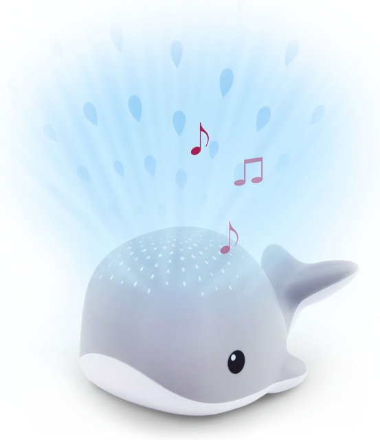 Zazu Wally the Whale projector nightlight, grey