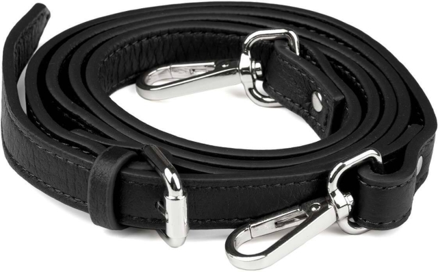 Aarni deerskin shoulder strap, black/silver