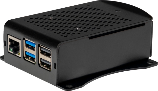 Raspberry Pi aluminium case with fan, Raspberry Pi 5 B, black