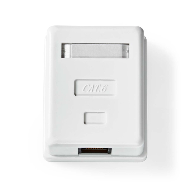 Nedis Network Wall Box | Surface Mount | 1 port(s) | UTP CAT6 | Straight | Female | Gold Plated | ABS | White | Box