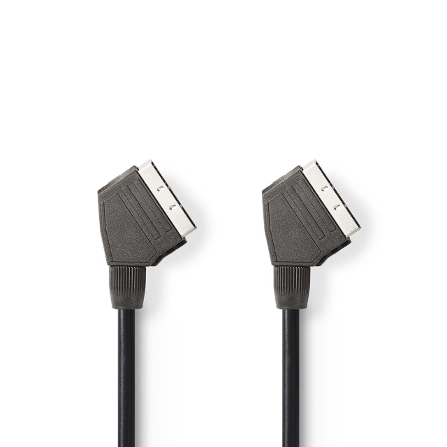 Nedis SCART Cable | SCART Male | SCART Male | Nickel Plated | 480p | 1.50 m | Round | PVC | Black | Label