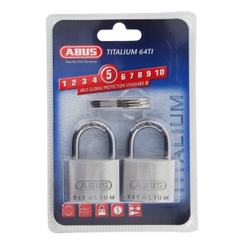 ABUS padlock 64TI/40, Titalium, 23 mm, double pack