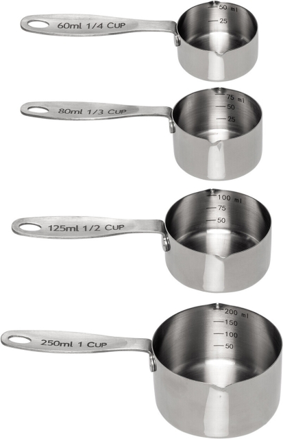 Heirol measuring cups 4 pcs, steel