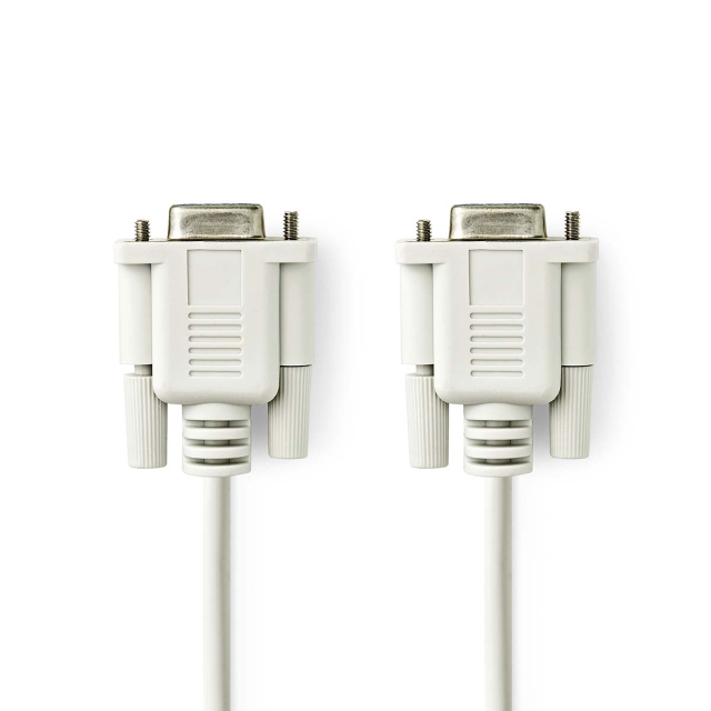 Nedis Null Modem cable | D-SUB 9-Pin Female | D-SUB 9-Pin Female | Nickel Plated | 2.00 m | Round | PVC | Ivory | Label