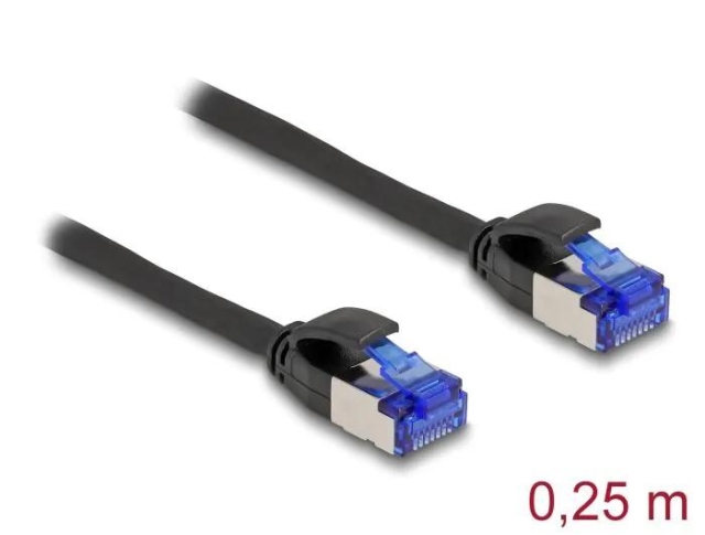 DeLOCK RJ45 Network Cable Cat.6A S/FTP Slim 0.25 m black
