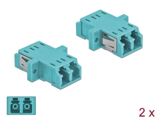 DeLOCK Optical Fiber Coupler LC Duplex f > LC Duplex f MM 2 pcs
