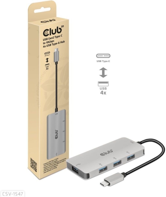 Club 3D USB Type-C to 10 Gbps 4x USB Type-A hub