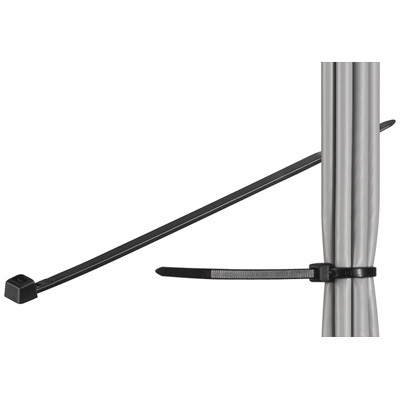 Goobay weatherproof zip tie 100pcs, width 2.5 mm, length 200 mm, black