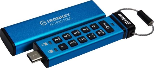Kingston 64GB USB-C IronKey Keypad 200C, FIPS 140-3 Lvl 3 AES-256