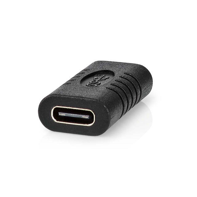 Nedis USB-C™ Adapter | USB 3.2 Gen 2 | USB-C™ Female | USB-C™ Female | 4K@60Hz | 10 Gbps | Round | Nickel Plated | Black | Box