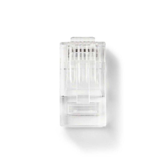 Nedis RJ45 Connector | RJ45 Pass Through | Stranded UTP CAT5 | Straight | Gold Plated | 10 pcs | Polycarbonate | Transparent | Box