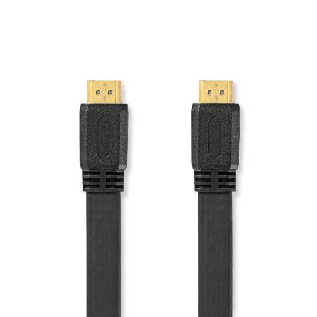 Nedis High Speed HDMI™ Cable with Ethernet | HDMI™ Connector | HDMI™ Connector | 4K@30Hz | 10.2 Gbps | 1.50 m | Flat | PVC | Black | Label