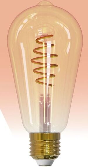 Airam SmartHome Edison ST64 incandescent lamp, E27, amber, 350 lm, 1800-3000K, WiFi