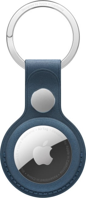 Apple FineWoven AirTag key ring, calm sea blue