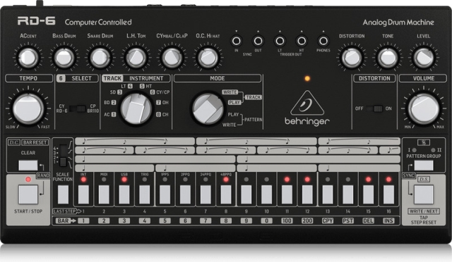 BEHRINGER RD-6 analogue drum machine, black